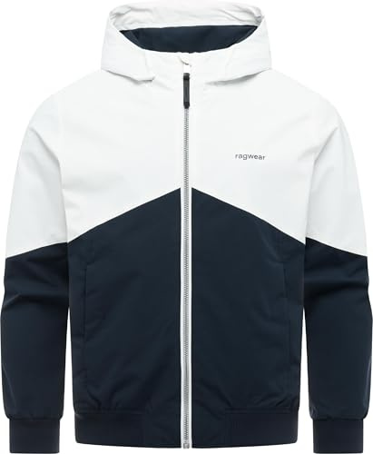 Ragwear Herren wasserdichte und atmungsaktive Übergangsjacke kurze Jacke mit verstellbarer Kapuze und elastischen Bündchen Sherwend S-XXL