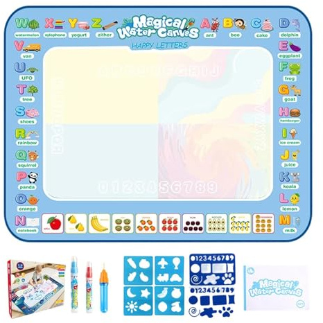 Peinture à l'eau Magique - Tableau d'apprentissage magique pour,Peinture magique à l'eau - Idée Cadeau Fête Anniversaire Noël Filles Garçons