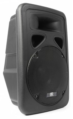 Skytec SP1200A Enceinte active 12 - 600 Watts puissance max, Boitier ABS solide avec poignées, Plug and Play, Entrées ligne et micro, Insert pour trépied, Idéal pour une utilisation mobile