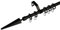 Liedeco Gardinenstange Landhaus Herkules, 16 mm Stilgarnitur schwarz L 200 cm