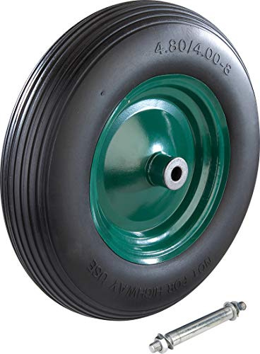 Roue de brouette robuste et increvable 400mm ainsi que son essieu M12
