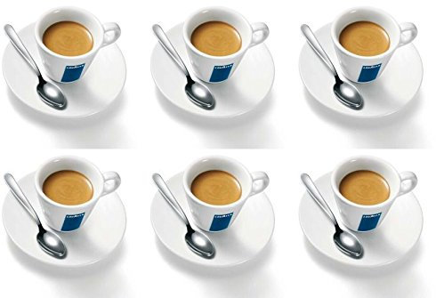 Holland Plastics Original Brand 6 X Lavazza Espresso Coupes Porcelaine et soucoupes des capacités cc 75, height mm 58