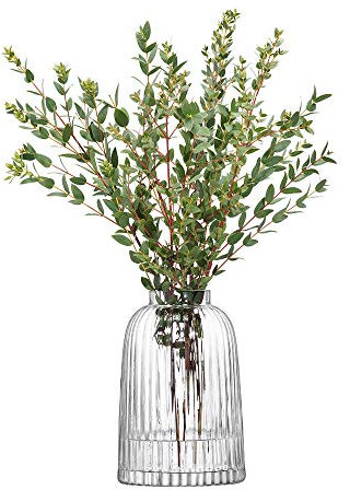 LSA International Jarrón Pleat, Transparente, Altura 20cm, Cristal, 20 cm de Alto