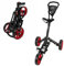 Caddymatic Golf X-Lite One-Click Folding Pull/Push Golf Cart Black/Red