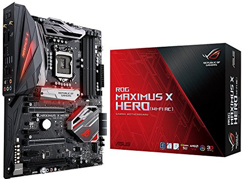 Asus ROG MAXIMUS X HERO ATX, LGA1151 Socket, Chipset Z370, Gigabit LAN Motherboard with On-Board Graphics (CPU Required) - Multi-Colour