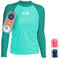 iQ-UV Sportshirt Damen Langarm Slim Fit Carribean XS – UV Shirt für Damen für Wasser & Sport – Rash Guard mit UV-Schutz – Langarm Sportshirt – Ideal zum Schnorcheln und Schwimmen
