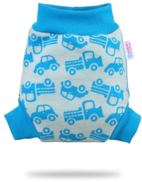 Petit Lulu Wollüberhose Größe L 100% Merinowolle Stoffwindeln (Autos (blau))