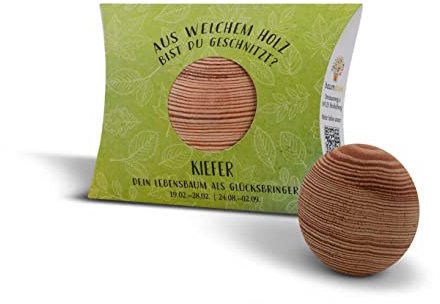 Baumstark Kiefer Handschmeichler45mm (19.2. -28.2. und 24.8. -2.9.) Handschmeichler mit Baumhoroskop (19.02. – 28.02. und 24.08. – 02.09.), Holz, 8 x ... Aus welchem Holz bist Du geschnitzt...?