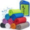 Fit-Flip Airflip Kühltuch - Ice Cooling Towel - das kühlende mikrofaser Sporthandtuch für Nacken und Hals - Kühlhandtuch für Fitness und Sport (neon grün-dunkel Grauer Rand, 100x30cm)