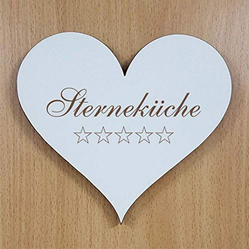 Schild Herz Sterneküche - mit Motiv Sterne - selbstklebendes Türschild
