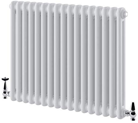 The Bath People 82060 Utopia Traditional Mild Steel Double Panel Column Horizontal Radiator 600 x 785 – White