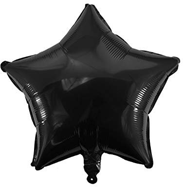 Oblique Unique® Herz Stern Folien Luftballon für Geburtstag Kindergeburtstag Hochzeit Party Feier Weihnachten Deko Folienballon - Wählbar (Stern Schwarz)