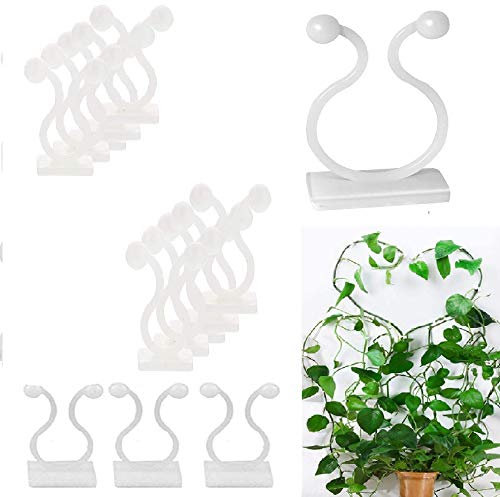 EMAGEREN 50 Stück Pflanzenclips Kabelbinder Selbstklebend Pflanzen-Kletter-Wandbefestigungs-Clips Pflanzenstützen Kletterpflanzen Clips Pflanzenklammern für Kletterpflanzen Reben Gemüse Stützhalter