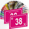Hausnummernschild mit Motiv - Nummernschild aus PVC - Gravierte, personalisierbare Tafel 15 x 10 cm (Rosa + Motiv)