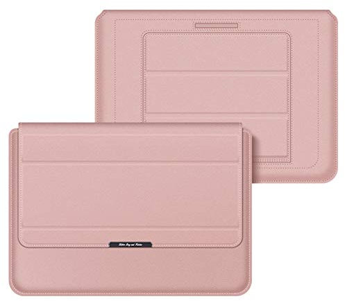 Custodie per laptop per Apple MacBook Air 13 pollici 2020, borsa portatile in PU per laptop, protezione impermeabile, supporto pieghevole per laptop, rosa