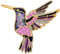 DOWAY Broche Colibri En Émail éPingles à Revers éPingles à Foulard pour Femme Filles Cadeaux Sacs VêTements Bijoux (Violet)