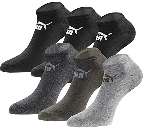 PUMA Sneakersocken 18 Paar Pack Statement Edition Damen und Herren | Baumwollmischung, elastischer Bund, flache Zehennaht, niedrige Schafthöhe, farbiger Mix, geeignet für Alltag, Büro, Freizeit.