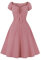 Wellwits Robe vintage pour femme avec devant plissé, Motif à pois, rose, 40