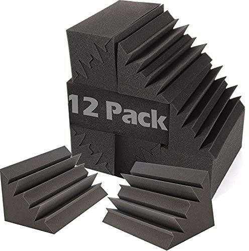 Akustikschaum-Bassfallen – 12 Stück Wand-Eck-Studio-Schaumstoffblöcke 30,5 x 17,8 x 17,8 cm Niederfrequenz-Schallabsorptionsmaterial für Heimstudio, Theater usw. (12 Stück, Bassfallen)