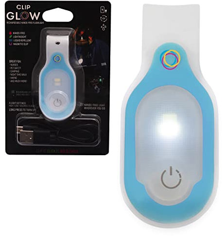 Clipglow Krankenschwester Licht Clip auf helle leichte magnetische tragbare USB wiederaufladbare Taschenlampe für Badge, 8-10 Stunden Batterie, 4 Lichtstufen, 10-25 Lumen, blau