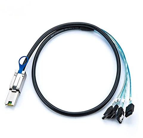 YANGQI yaoqijie Fit for Mini. SAS 26. Stift SFF-8088. Männlich bis 4. SATA 7. Pin weiblicher Festplatte-Splitter-Adapter-Datenkabel 1m, 8088 bis 4 Sata Kabel Lasting (Color : 2M)