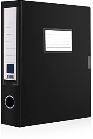 Amazon Marke-Diaryan Premium Sammelboxen mit Klettverschluss, 75mm Breit Heftmappe mit Rückenschild Startseite Namensfeld für DIN A4 Archivbox Heftbox Schulranzen Dokumentenbox Zeichenbox -Schwarz