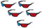 Bcowtte Dimensionale 3D-Vision-Brille für TV-Spiele, DVD, Rot und Blau, 5 Stück