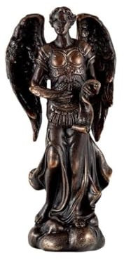 DRW Figur Erzengel San Gabriel Bronze Harz handbemalt 12 cm
