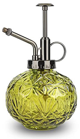 Sprühflasche aus Glas,Pflanzensprüher,Vintage-Pflanzenspritzer, Gießkanne,Sukkulenten-Gießflasche mit Pumpe,Pflanzen-Sprühnebel aus Glas für Garten Pflanzen(Grün)