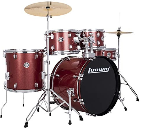 Ludwig Accent Fuse 5PC Drum Set Red Sparkle - Drum-Set