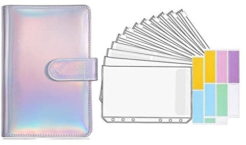 Latex Bindemittel A6 Budget Bindemittel 6 Löcher Taschen Kunststoff Bindemittel Reißverschluss Umschläge Nachfüllbare Notebook Abdeckungen sparen Geld Budgetplaner Brieftasche Bindemittel (Size : Chi