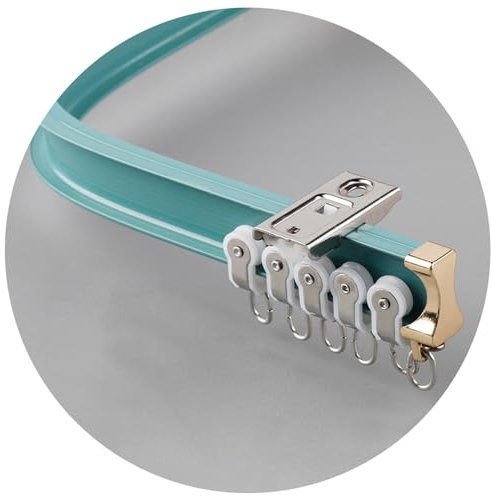 Gebogene Gardinenschiene, Vorhangschiene Aluminium 1m Bis 6.5m Flexible Gardinenschiene, Schienen Leise Für Vorhang Mit Vorhangrollen, Für Fenster, Duschen, Krankenhäuser Und Betten