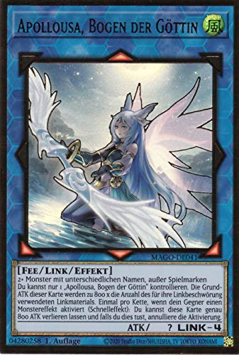 MAGO-DE041 - Apollousa, Bogen der Göttin - Premium Gold Rare - Reprint - Deutsch - Maximum Gold - mit LMS Trading Fieldcenter-Karte Yugioh