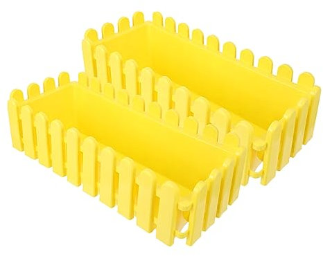 BESPORTBLE 2er-Box Blumentopf Zaun Rechteckiger Blumenkasten, Kunststoff Zaunblumentopf Blumentopf Pflanzkästen Blumenkasten für Balkon Und InnenräUme, 32 X 10,5 X 15 cm