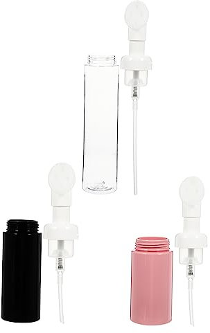 DOITOOL 3stücke Teiliges Schaumspender Flaschen Mit Bürste Transparent Rosa Schwarz Auslaufsichere Gesichtsreinigungsbehälter Für Seife Shampoo Conditioner Für Reisen Und Alltag