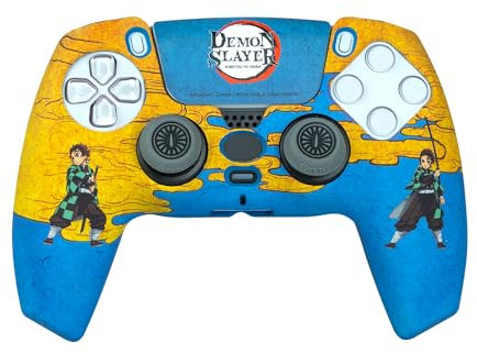 FRTEC - Combo Pack, protezione rigida + sfida + adesivo per PS5 DualSense (Demon Slayer)
