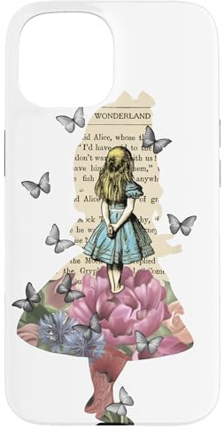 Alice In Wonderland Magical Garden Vintage Book Case for iPhone 15