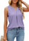 TrendiMax Tank Top Damen Lang V Ausschnitt Ärmellose Bluse Sommer Oberteile Casual Tunika Locker Shirts (M, Lila)