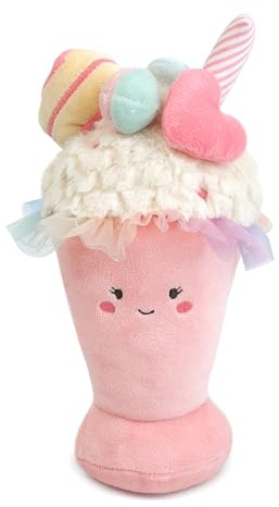 MON AMI Sweet Treat Milkshake 8-Inch Food Plush Toy, Dessert Gift Kids | cute milkshake plushie, food plushies design, soft dessert stuffed toy build, playroom décor accent, all-ages kids gift