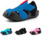 Hitmars Sandales Enfant Garcon Été Sandales Fille Fermé Toe Beach Sandals Athlétique Sandale Bébé Plage Antidérapant Bleu EU 25