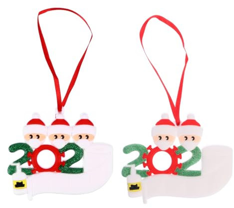 FUNOMOCYA 2St Weihnachts wünsche aufgeführt Weihnachtsbaumschmuck 2020 Weihnachtsbaum hängen personalisierte weihnachtsdeko weihnachtsschmuck Kinder Weihnachtsdekorationen Christbaumschmuck