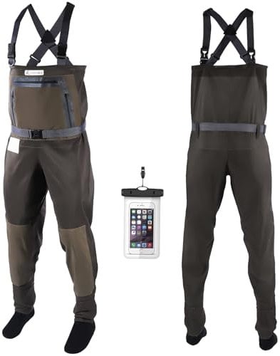 WIN.MAX Fishing Waders, Breathable Stocking Foot Waterproof Wader, Angelbekleidung Fliegenfischen Erschwingliche… (XL)