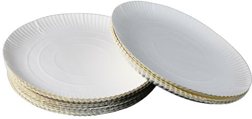 Enpack 100 Stück Einweg Teller aus Papier 30cm - Einwegteller in weiß - Pappteller Geburtstag - Einweggeschirr umweltfreundlich & nachhaltig - Einmal Teller für Partys - bio plates