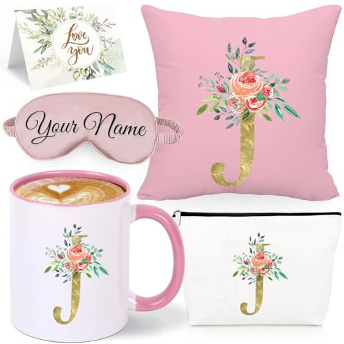 Regalos de cumpleaños para mujeres, taza de café con iniciales personalizadas, tazas de café de cerámica, regalos personalizados para novia, ella