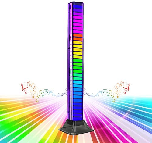 LuminKing 3D LED Bar Licht: Synchronisiert mit Musik, Zeigt mehrere Lichtmuster für Stufen an, Geeignet für Party & Gaming, Wiederaufladbarer Akku mit USB, Sehr leicht und tragbar, RGB Farben