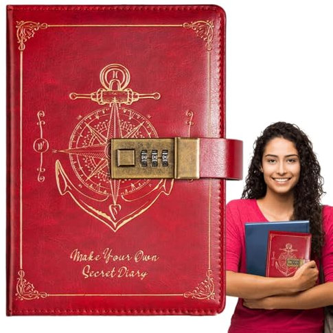 Password Book With Lock | Vintage Journals PU Leather Diary with 224 Pages | Password Journal, Waterproof Travel Planner Journal, Lockable Diary for Home, School, Work