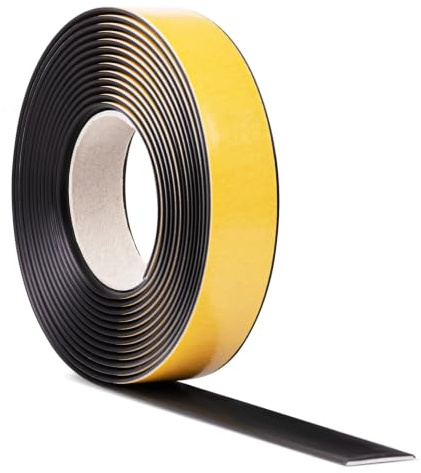 Quest Übergangsprofil PVC 35 mm selbstklebend - Schwarz, 5 m | Flexible Übergangsleiste und Abdeckleiste für Türschwellen, verbindet Fliesen, Holz & Laminat, schützt vor Feuchtigkeit