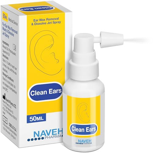NAVEH PHARMA CleanEars | Fast-Acting Ear Wax Removal Drops | Breaks Down & Dissolves Wax in Just 1 Treatment | Clinically Proven to Be 300% More Effective | All-Natural, Gentle & Safe | 50ML