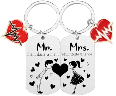 MNBVBV Cadeau Porte-clés idéal pour couple petite amie petit ami,-Je t'aime-Saint Valentin Cadeau,Cadeau d'anniversaire
