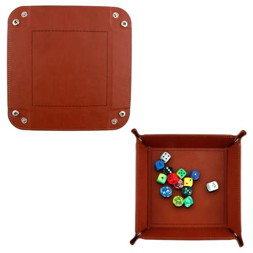 Hochwertiger Taschenleerer aus Kunstleder, Organizer Tablett für Schlüssel, Uhren, Handy, Schmuck, Münzen, Geldbörse, Braun, Perfekt für Zuhause und Büro